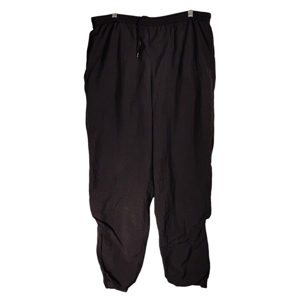 Nike vintage windbreaker pants mens L Large black 90s Y2K white tag baggy 56323